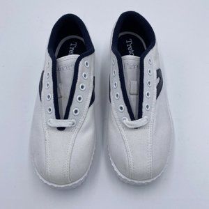 New Tretorn Sz 7 Classic White Navy Tennis Sneakers Canvas